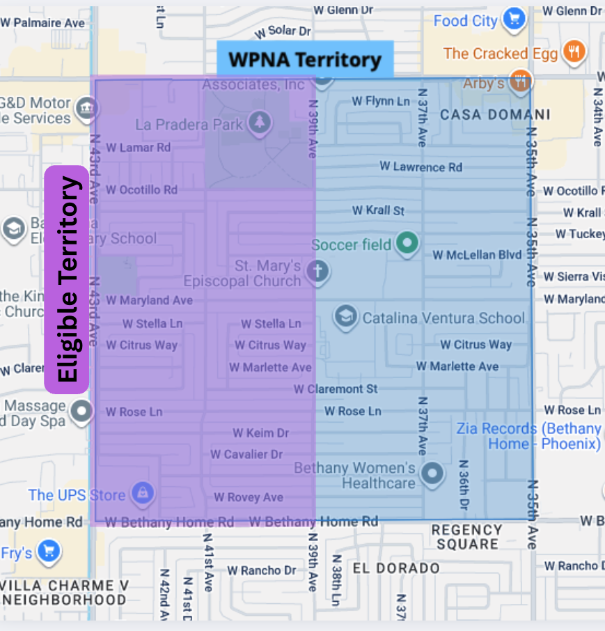 Overview of the West Plaza neighborhood territory